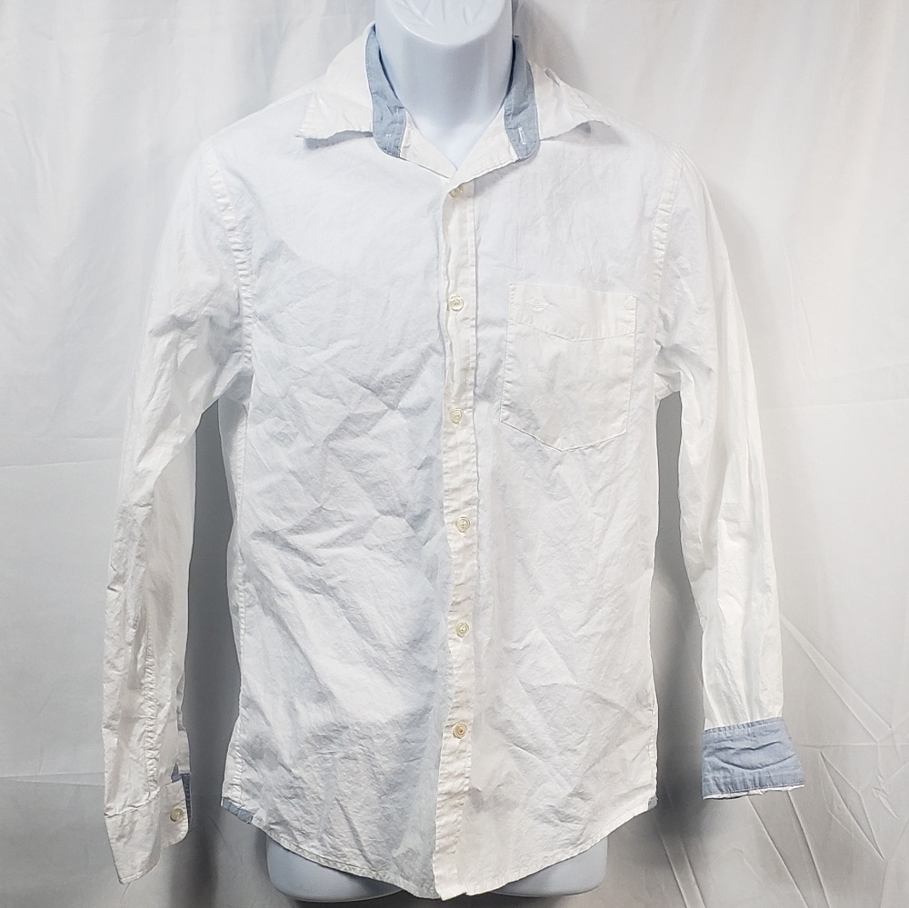 Dockers Men's White Button Down SZ: Small